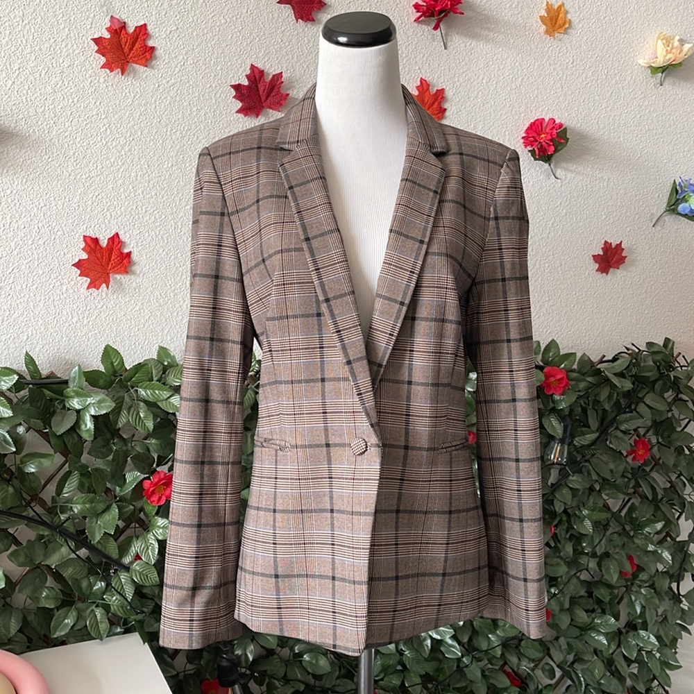 Cremieux Brown Plaid Blazer | Women’s Size 6